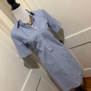 Chico's Blue and White Striped Shirt Dress